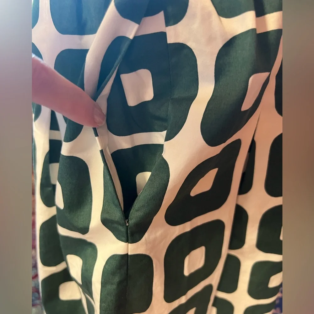 Boden Green Pleated retro print skirt, US6, UK12 - Picture 4 of 9